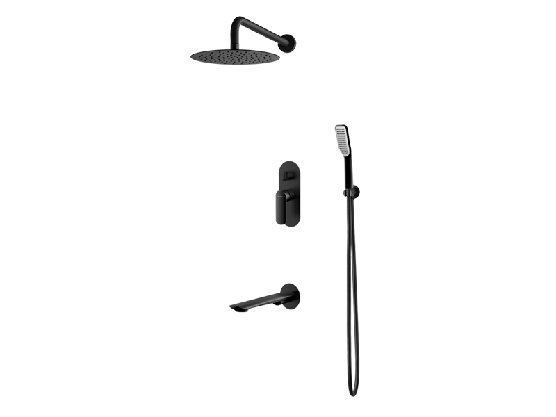 Vedo Aletta Nero System wannowo-natryskowy podtynkowy I Deszczownica 30 cm VBA5231/30/CZ